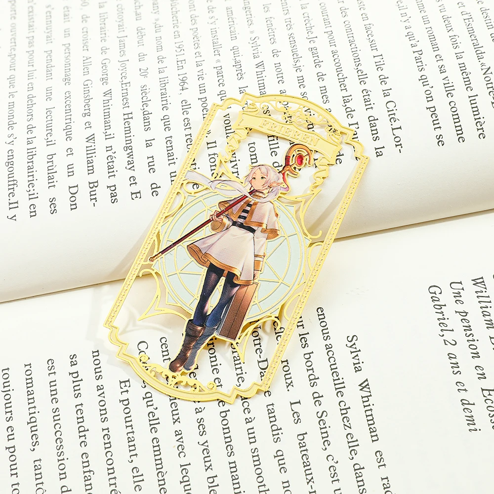 1 قطعة حامل كتب مرجعي مجوف ذو طابع كرتوني ذهبي عالي الجودة، نمطين، للتعلم والمكتب والقراءة.