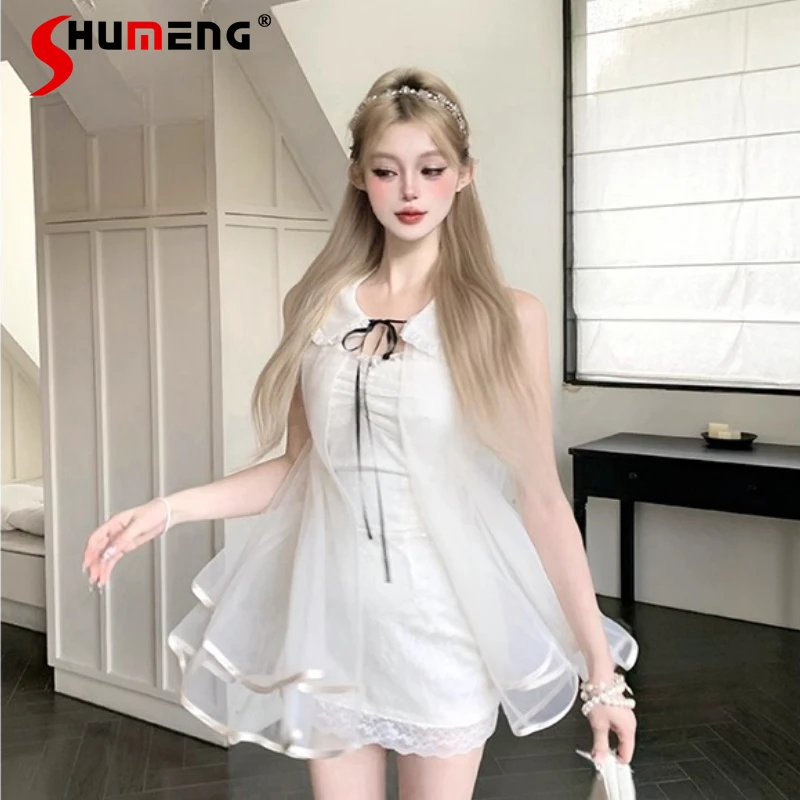 

Cute Y2k Vestidos Elegant Socialite Style Design Tube Top Dress Sleeveless Cape Ladies Summer 2025 New French Style Chic Dresses