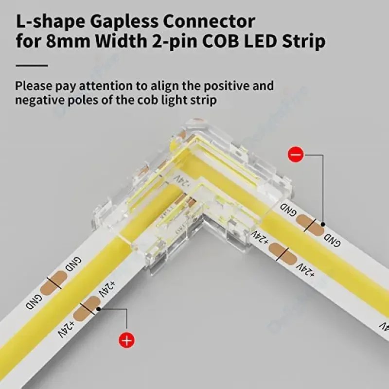 Connecteur LED COB à 4 broches, résistant à 90 degrés, en forme de L, connexion sans soudure pour bande lumineuse 10mm CCT FCOB RGB