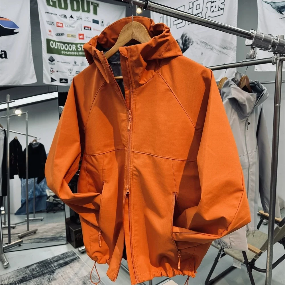 

Dopne Color Soft ell Jaet Outdoor Windproof Waterproof Men's Women's Hiking Coat Faion Urban Sle Polyester Fiber