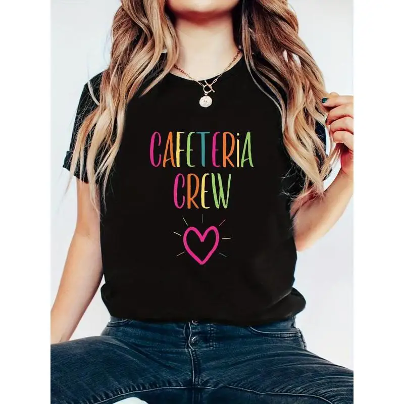 

Funny Cafeteria Crew T-Shirt for Women, School Staff Appreciation Graphic Tee, Unisex Back to School Work Top