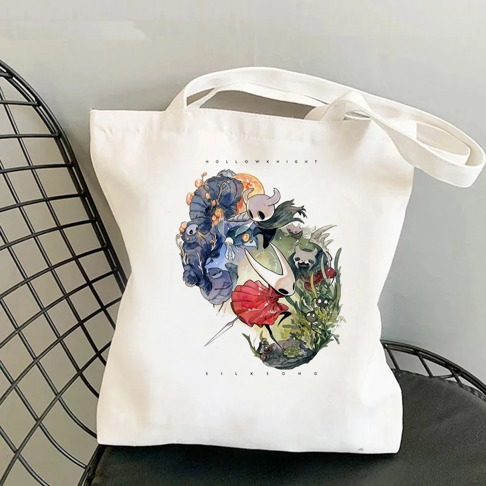 Hollow Knight tote bag canvas  personnalisable sac cabas y2k totebag woman