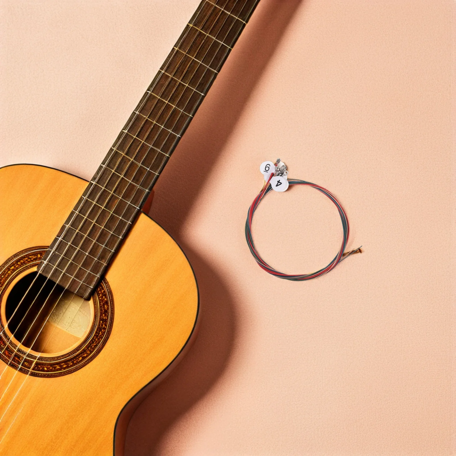 

2 Sets Colorful Folk Acoustic Guitar Steel Strings With Clear Number Tags Ideal For Travel And Outdoor Use