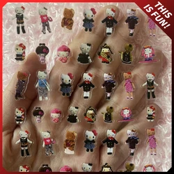 5D Embossment Nail Art Stickers Hawaii Black Skin Gothic Hellokitty Animal Cartoon Sanriod Diy Stickers Tool Kids Birthday Gifts