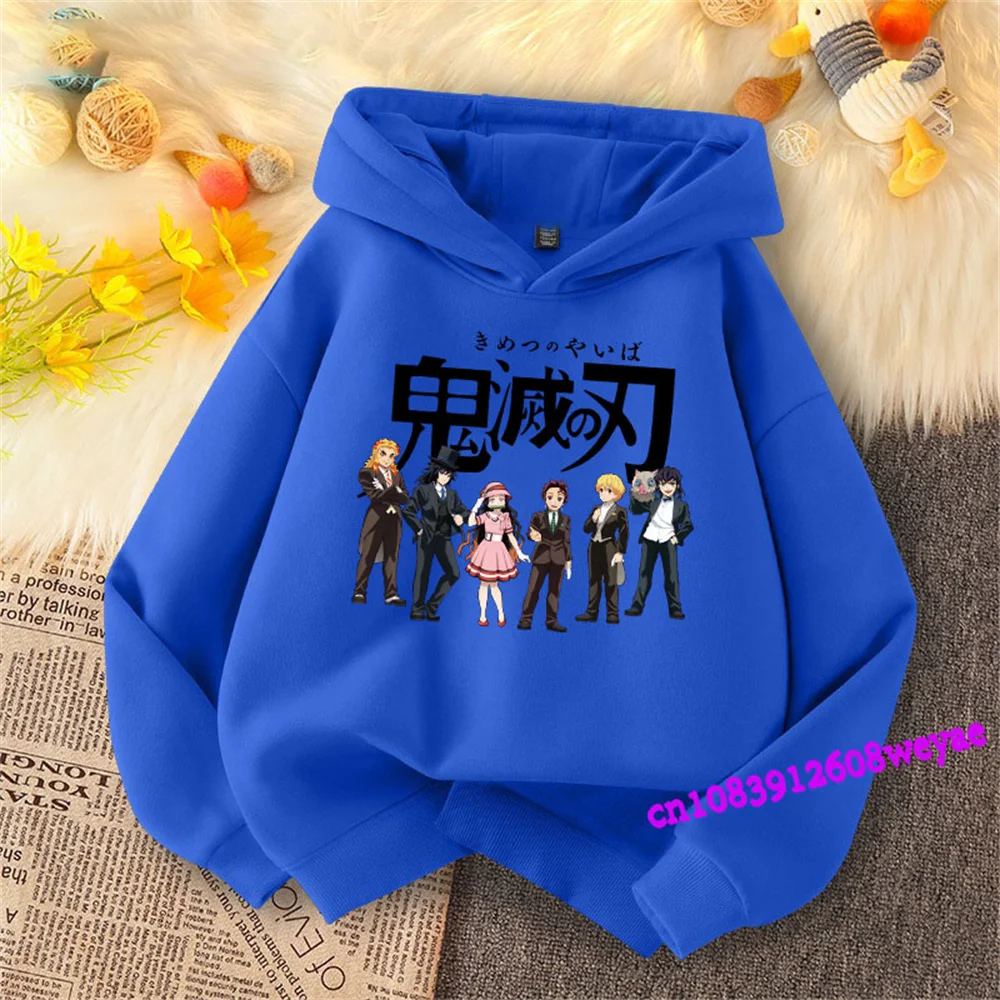 Demon Slayer Spring And Autumn Children Boys And Girls With Hoodie Sweater Top Cartoon Printing Children\'s Sportswear Coat Baby