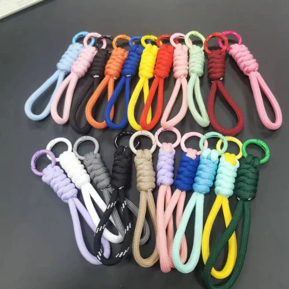 Porte-clés tissé tressé Durable, corde de poignet multifonctionnelle Anti-perte, boucle de sac à dos colorée