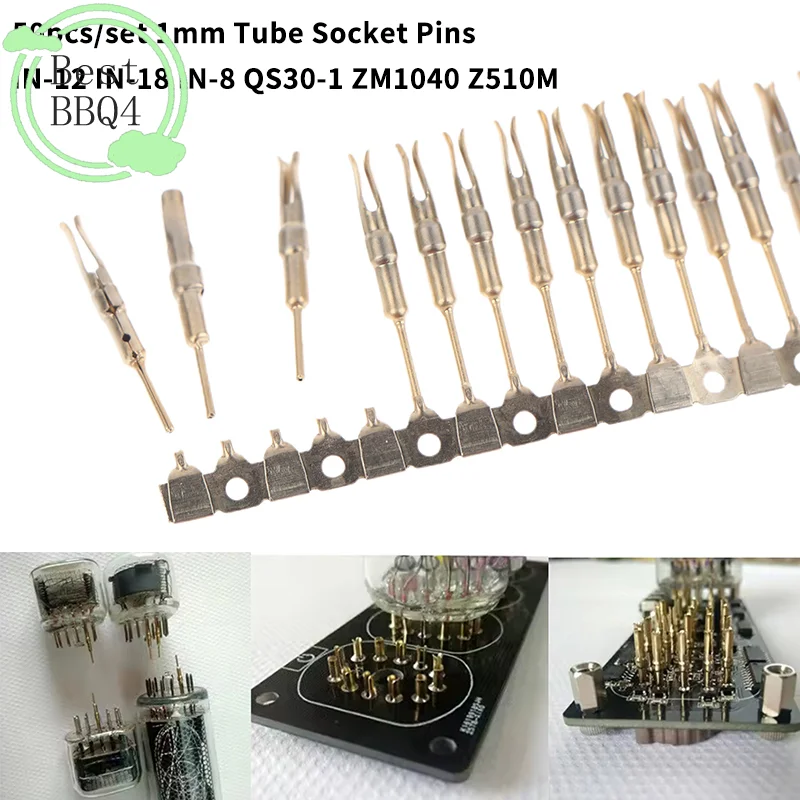 (BBQ4)50Pcs Nixie/VFD Tube Socket Pins 1mm Gold Plated IN-12 IN-18 For QS30-1 QS27-1 YS27-3 ZM1040 Z510M