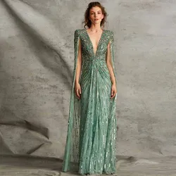 Luxury Mother Of The Bride Dresses Organza Sheath/Column Formal Evening Dress Turquoise V-neck Rhinestone/Crystals Prom Gown