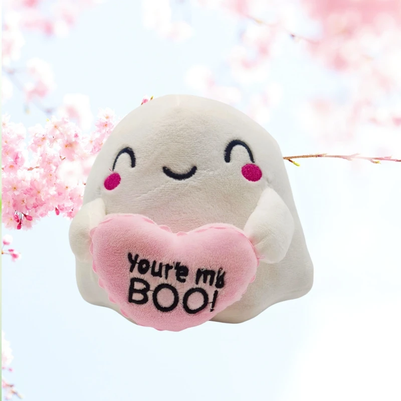 

Мягкая плюшевая кукла-призрак 17 см с подушкой в форме сердца, мягкая игрушка для декора детской комнаты, подарок на День святого Валентина