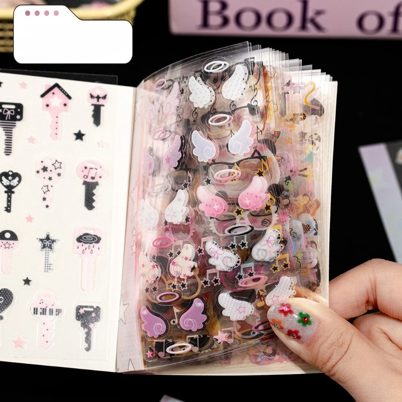 Mini Cartoon PET Sticker Book Kawaii Decorative Decals for Journaling Scrapbooking Versatile Pattern Stickers for DIY Phone Case