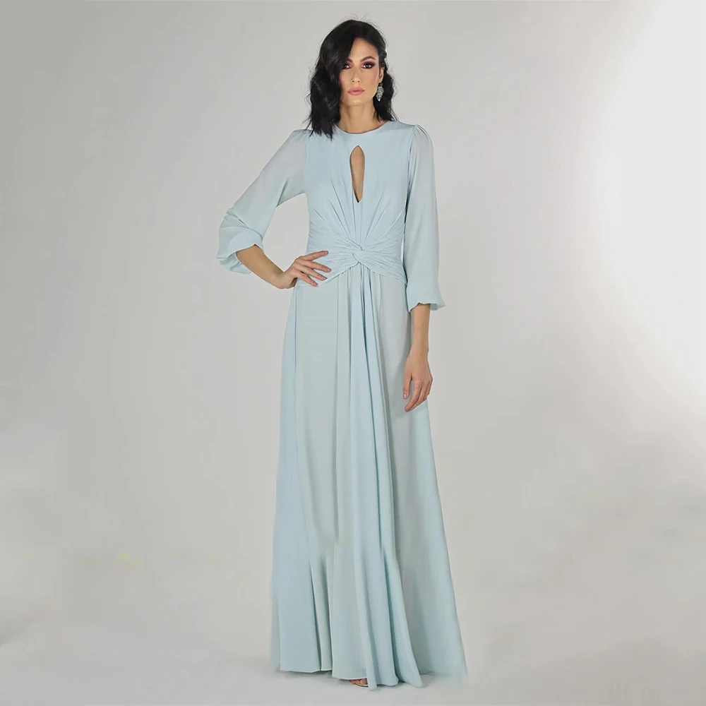 Maßgeschneiderte elegante Chiffon-Kreuzfalte in A-Linie mit Juwelen, lange Kleider, maßgeschneiderte Anlasskleider, lässige Größen, erhältlich abgestimmt