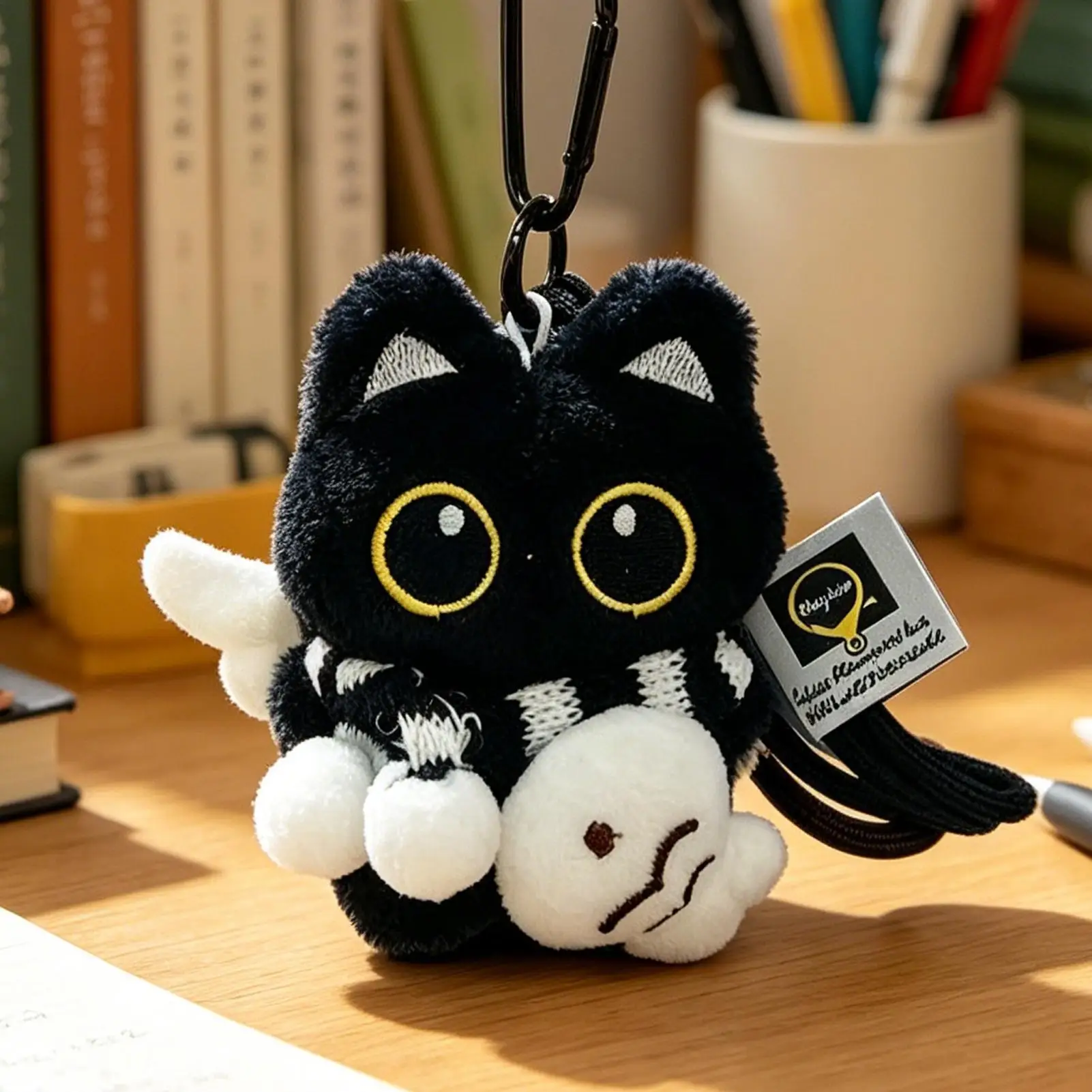 

Cartoon Kitten Doll Keychain Cute Black Cat Plush Toy Soft Doll Car Key Bag Decoration Pendant Children's Toy Birthday Gift