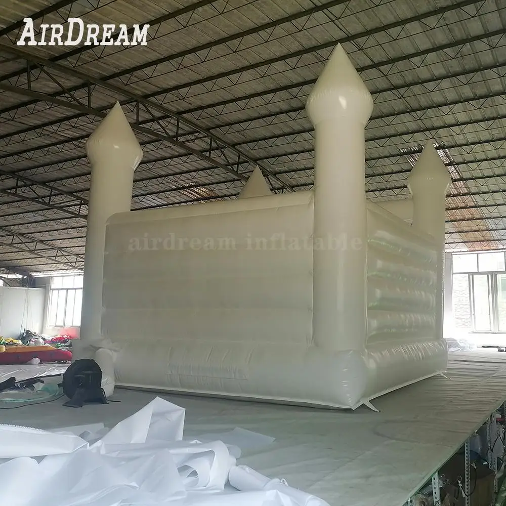 White Bounce House Inflatable Bouncy Castle Blow Up Moonwalk Jumping Bouncer Houses Adult and Kids Jumper