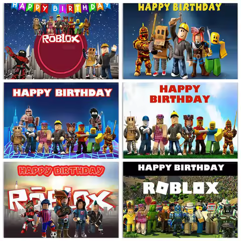 R-Roblox Background Decoration For Children's Birthday Party Backdrops Baby Shower Photography Studio Banner Custom Decor Props