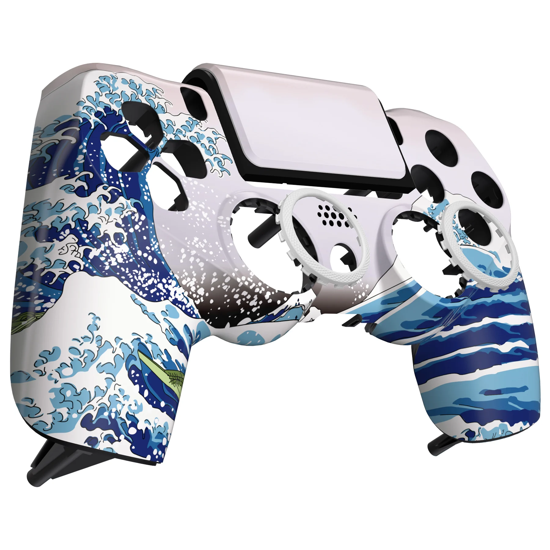 eXtremeRate Ghost Replacement Cover Shell Compatible with PS4 Slim Pro Controller JDM-040/050/055 - The Great Wave