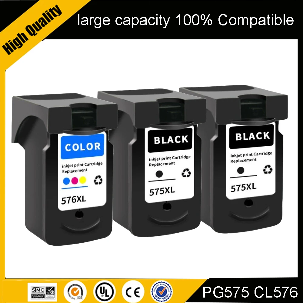 

Compatible PG575 CL576 PG575XL CL576XL 575 576 XL PG-575 CL-576 Ink Cartridge for Canon Pixma TS3550i TS3551i TR4750i TR4751i