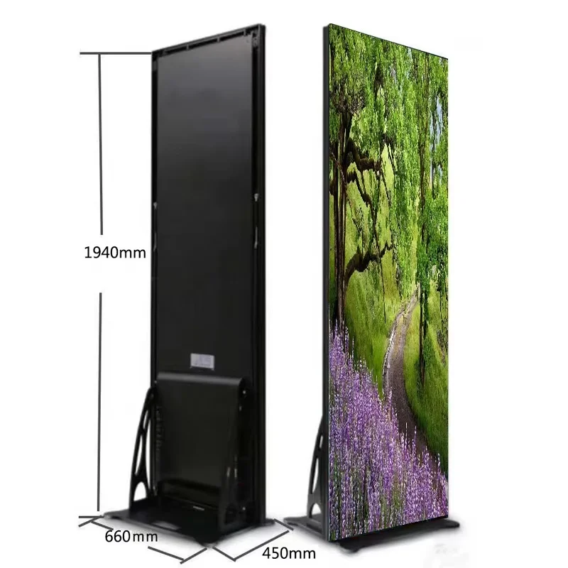 Supermarket Advertising Poster 640x1920 WIFI Control Indoor P1.86 P2.5 Digital Sign Poster LED Display Billboard for Commercial