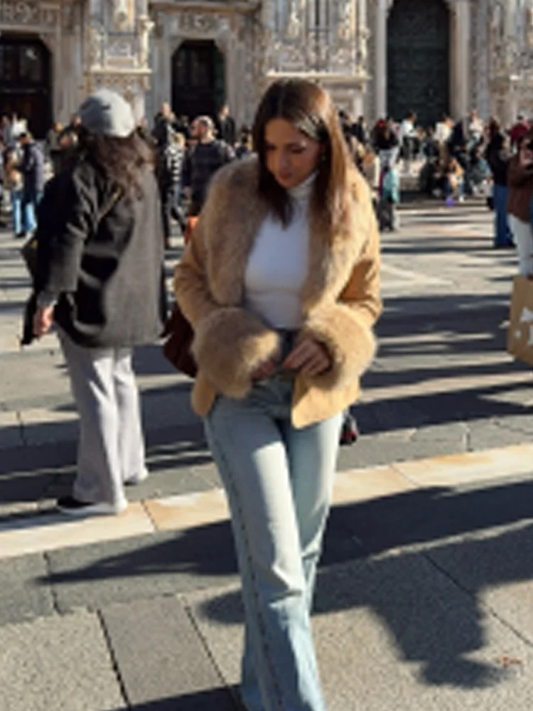 

HH Женская зимняя универсальная куртка с круглым вырезом и длинными рукавами на молнии из искусственного меха Модная женская повседневная короткая куртка в уличном стиле