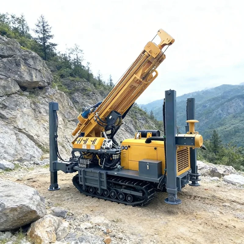 Crawler Mounted Pneumatic Water Well Rig 200m Fast Speed Air Borehole Machine For Disaster Relief Clean Water Provisions