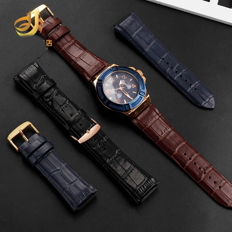 New Men's Leather Watch Strap For GUESS W0247G3 W0040G3 W0040G7 Convex Interface Cowhide Watch Band 22mm Bracelet