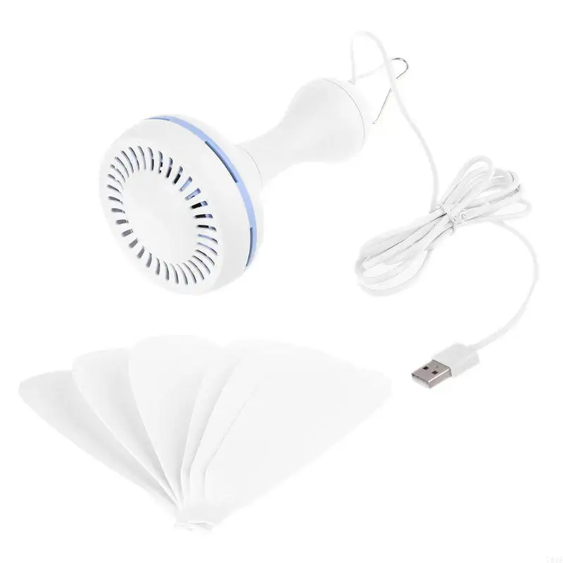 781E 6 Leaves 5V USB Ceiling Fan Air Cooler Hanging USB Powered 16.5 inch Tent Fans for Camping Outdoor Dormitory Home Bed