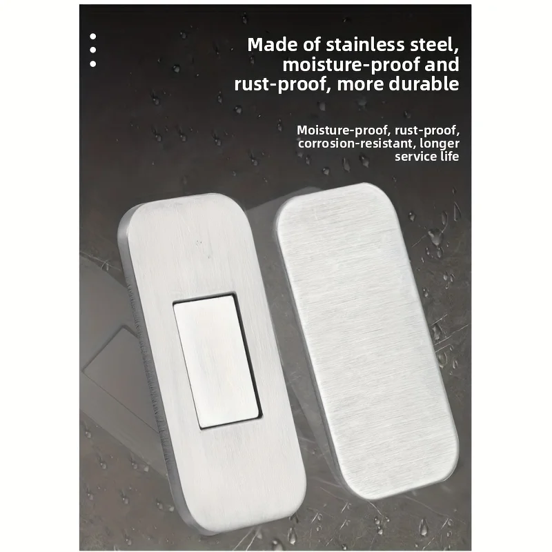 Magnetischer Schrankverschluss aus Edelstahl ohne Bohren, ultradünn, für Kleiderschrank, Schublade, Schiebetür, versteckter Magnetstopper – Detail 5