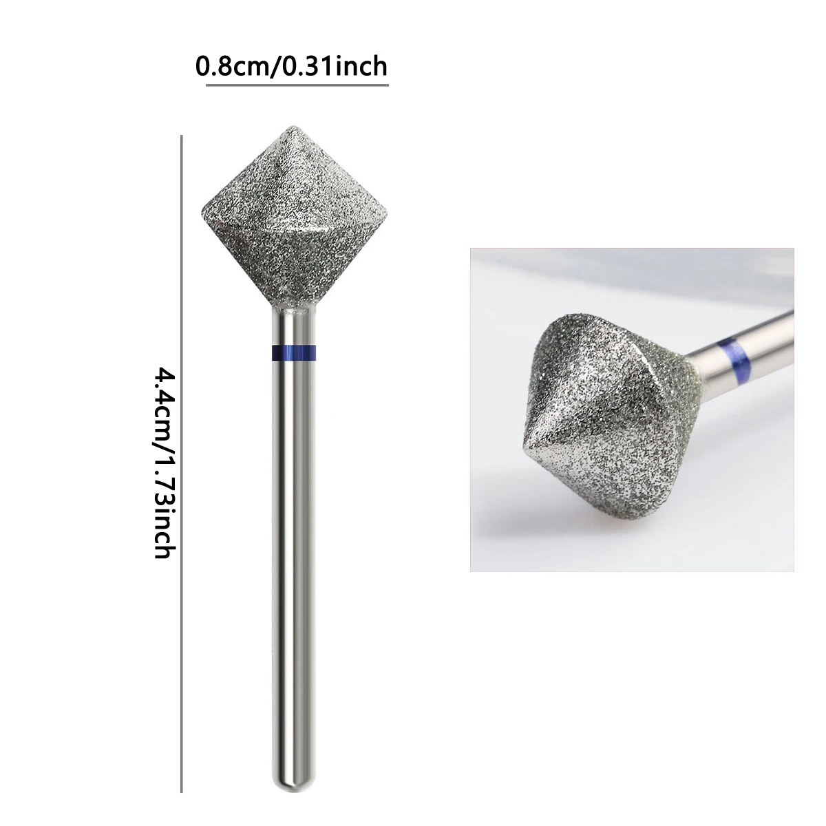 1 pçs diamante prego brocas rotativa cutícula limpa rebarba 3/32 "manicure bit broca máquina acessórios