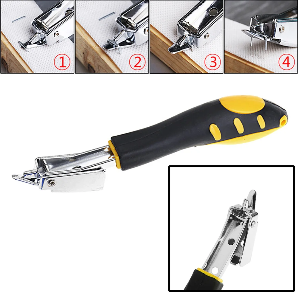4-in-1 manuelles Nagelpistolen-Werkzeug, robust und 600/800/4000 Heftklammern für Heimwerker, Heimdekoration, Camping, industrieller Einsatz – Detail 5