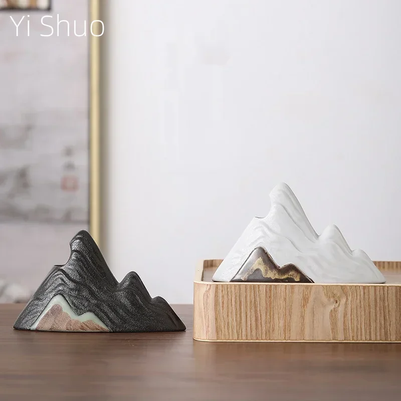 

Japanese-Style Hand-Painted Yuanshan Flower Holder Coarse Pottery Mini Flower Insert Desktop Pottery Ornaments Flower Vases