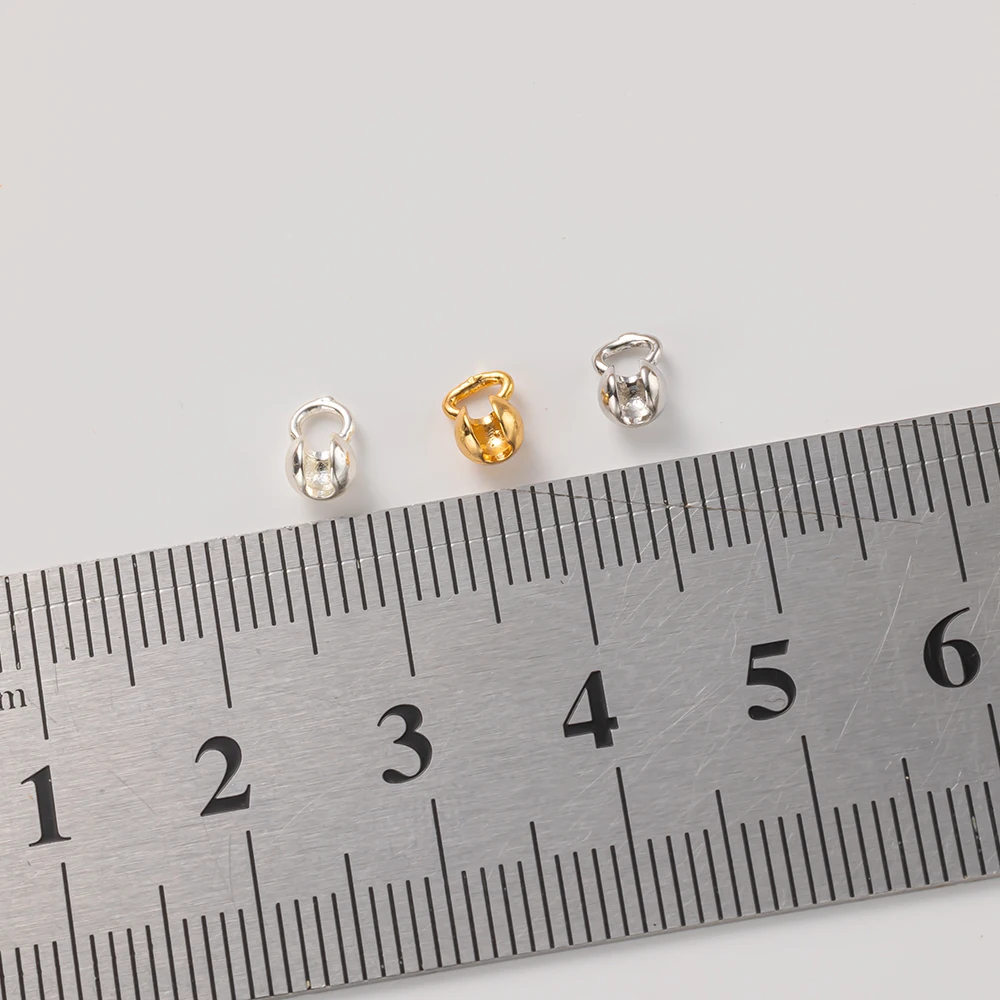 10/20 Pcs 18K Gold Plated Crimp End Beads Cover Tip Ball Chain Connector For DIY Bracelets Jewelry Making Supplies Accessories view 5