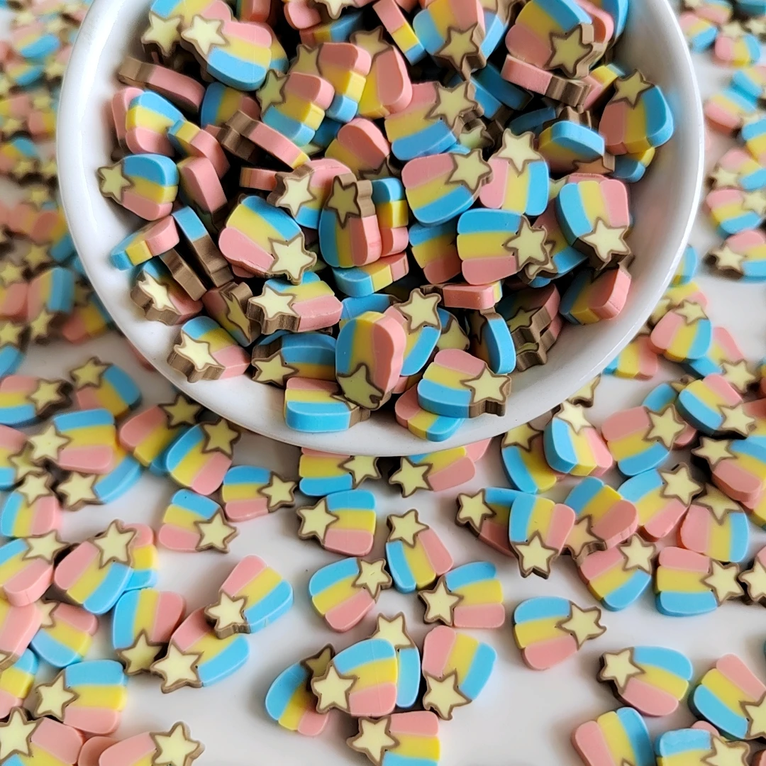 Cute Shooting Star Slices Polymer Clay Sprinkles for Slime Filling Accessories DIY Nail Art Decoration Crafts Making