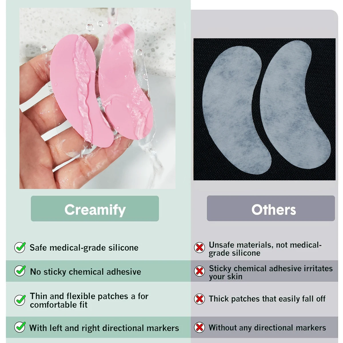 3 Pary Silikonowych Podkładek Pod Oczy Wielokrotnego Użytku z Pudełkiem, Paski do Liftingu Rzęs, Hydrożelowe Plasterki do Przedłużania Rzęs, Żelowe Plasterki Pod Oczy, Narzędzia do Makijażu