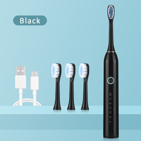 6 Modes Electric Toothbrush Type-C Charging Teeth Cleaning Device IP67 Waterproof Smart Timing 3 Brushes Replacement Heads