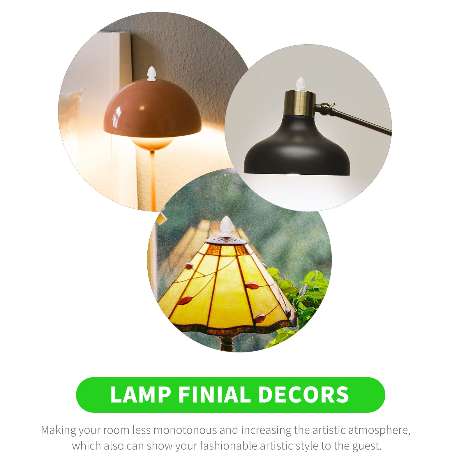 

2Pcs Zinc Alloy Decorative Head Lamp Finials for Table Lamp Modern White Elegant Room Accessories Lampshade Knob Floor Light