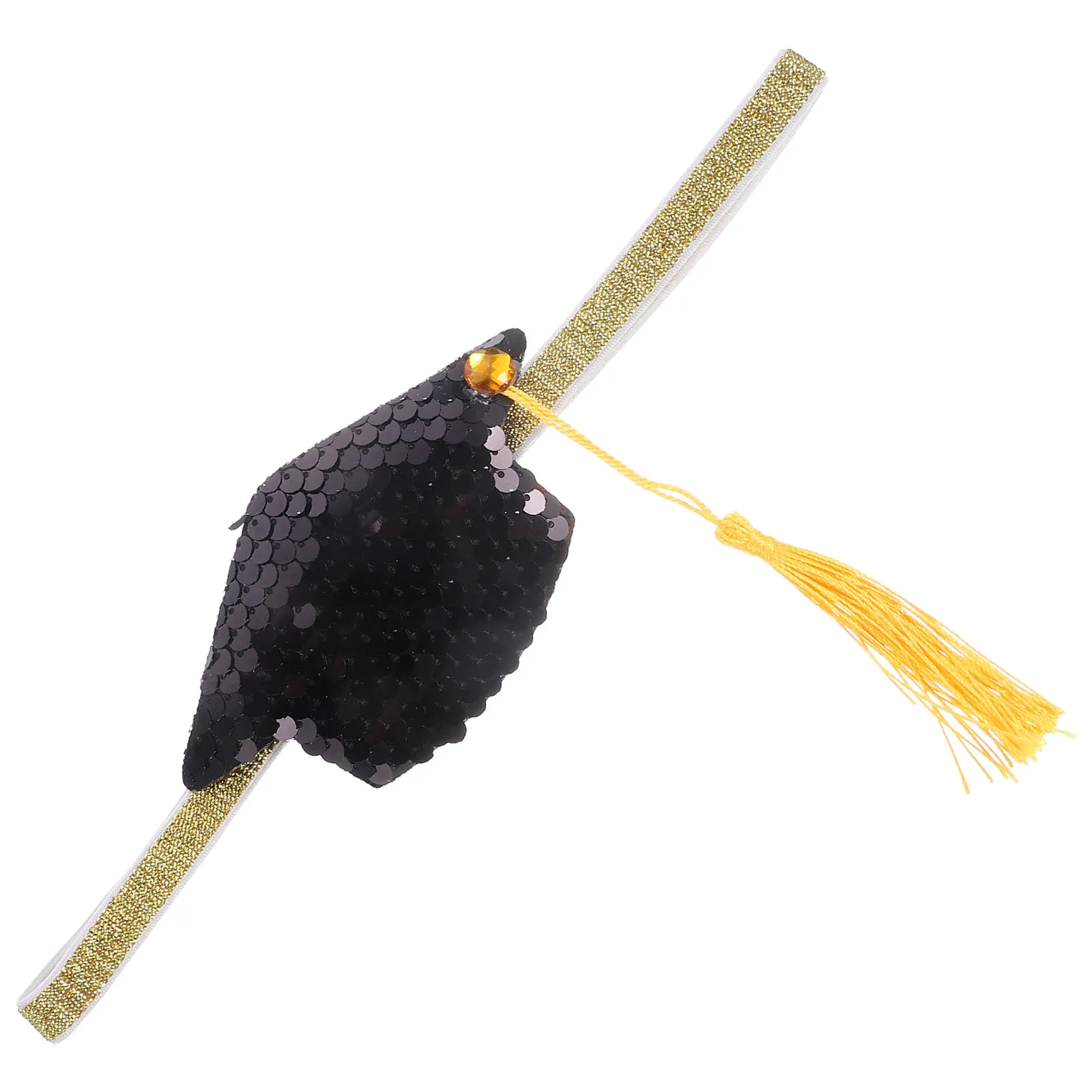 

Golden Tassel Doctor Hat Headband for Graduation Cap Hair Accessories Elegant Party Wear Photo Props Festive for Graduation
