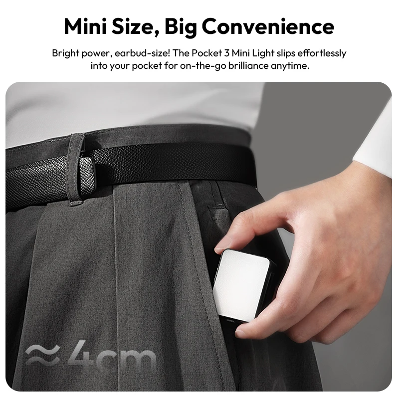 Ulanzi LM001 Pocket 3 Мини-светильник 3-уровневый мягкий светодиодный светильник для видеосъемки DJI OSMO Pocket 3 для фотосъемки в прямом эфире