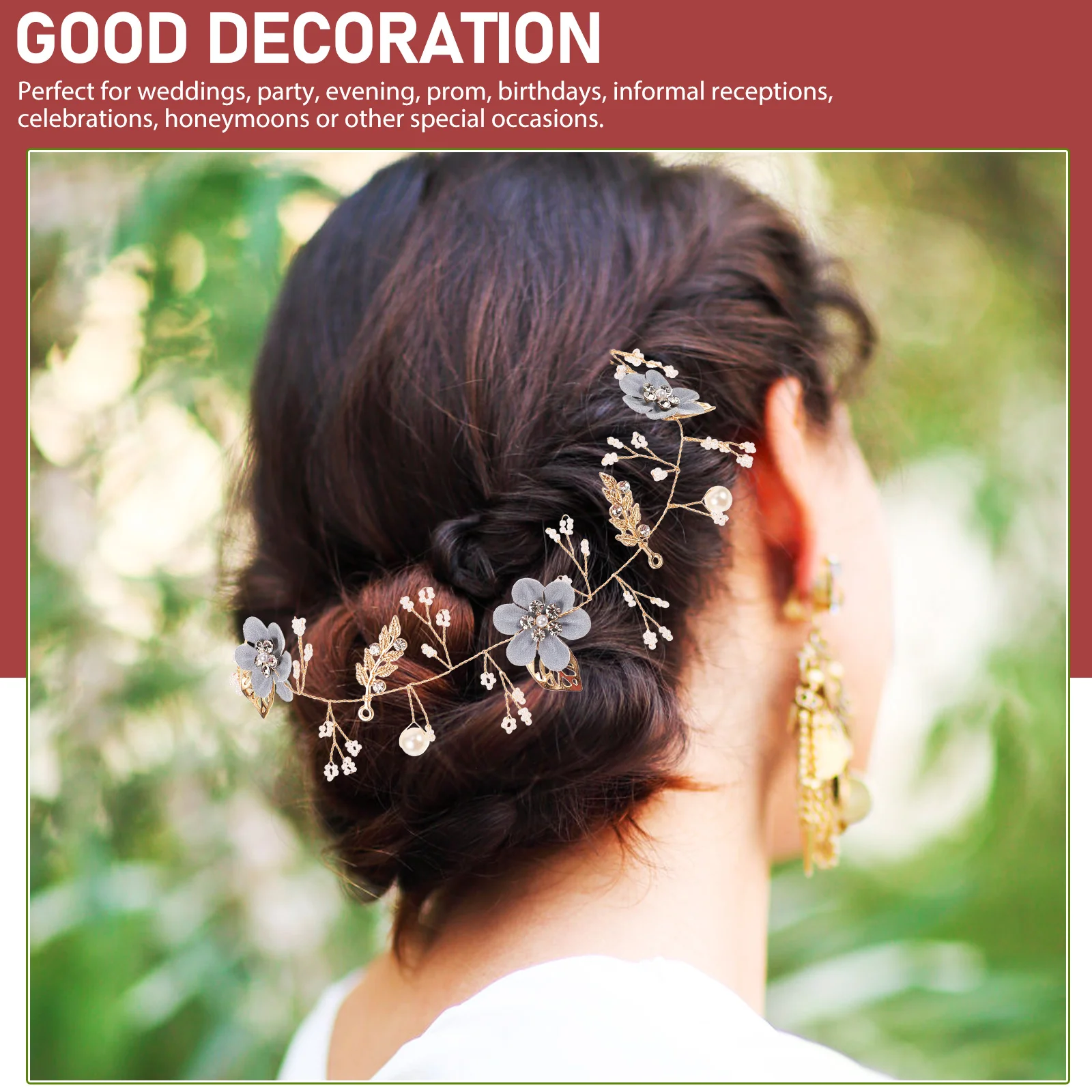 

Pearl Headband Hair Accessories Elegant Pearl Flower Bridal Headpiece Wedding Party Prom Accessories Durable Wire Shape