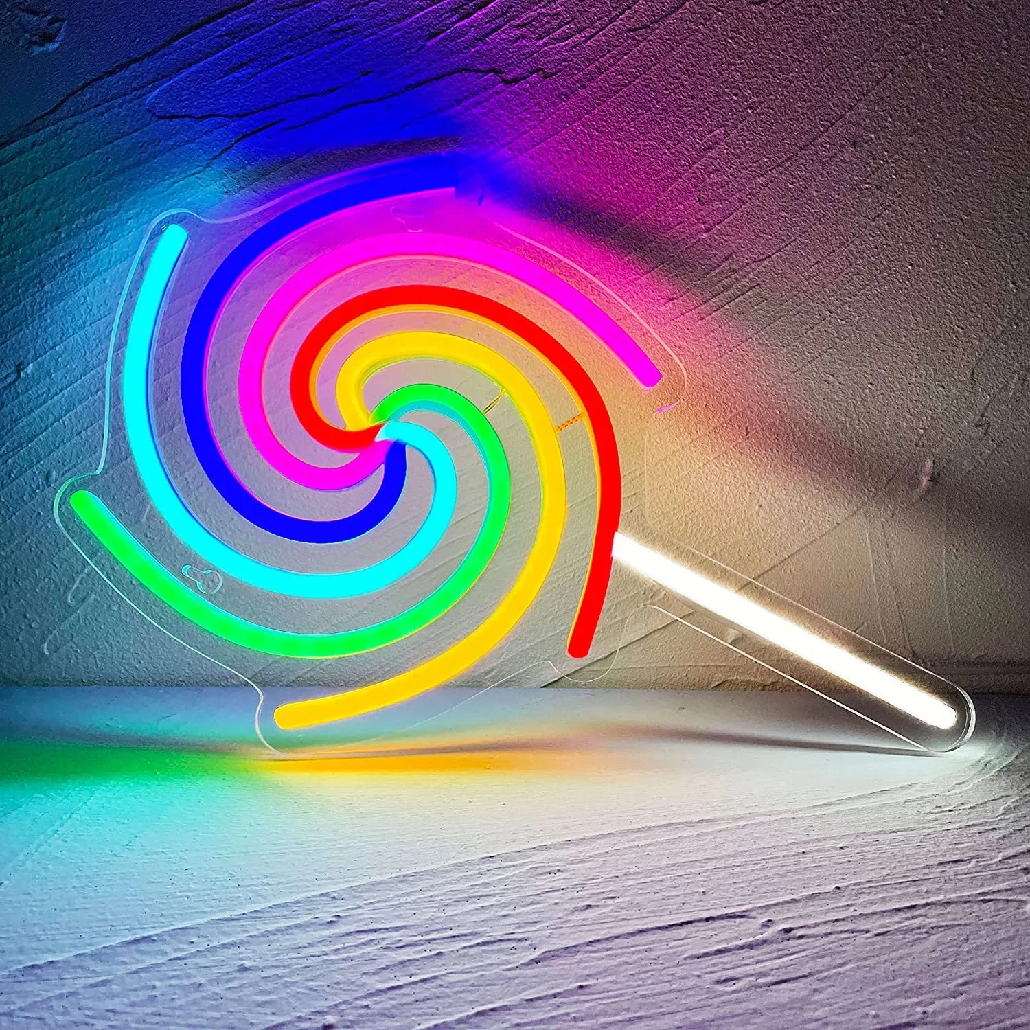 Lollipop Neon Sign Usb Powered Colorful Led Sign For Boys Girls Gift Room Wall Shop Candy Decor Custom Led Night Light