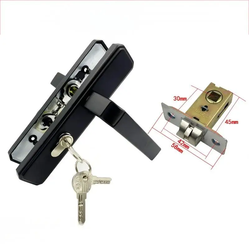 Aluminum Alloy Bathroom Door Lock with Key Polished Wooden Room Door Lock Durable Anti-Theft Features Rust-Proof Toilet Handle