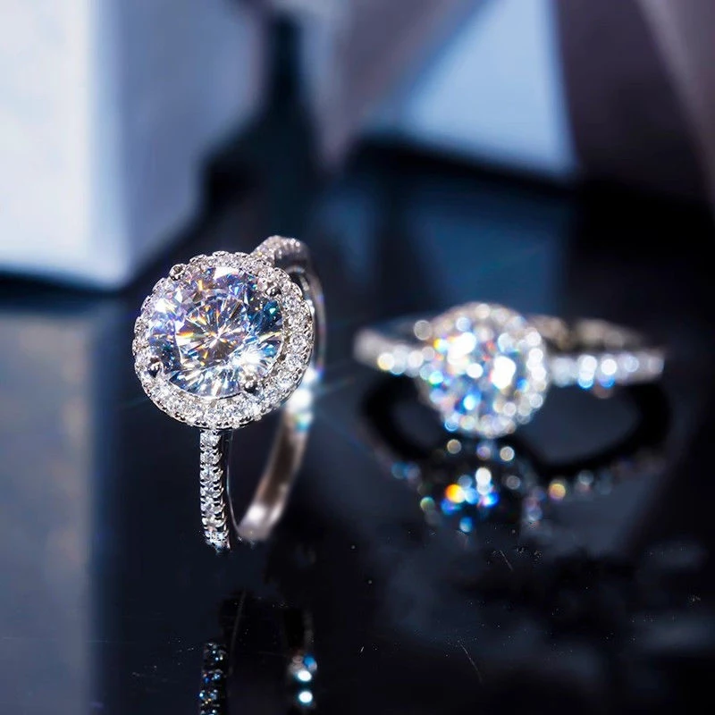 

Moissanite Women's Ring Real 925 Sterling Silver D Color Heart-shaped Shining Ring With Certificate Proposal Luxury Jewelry Gift