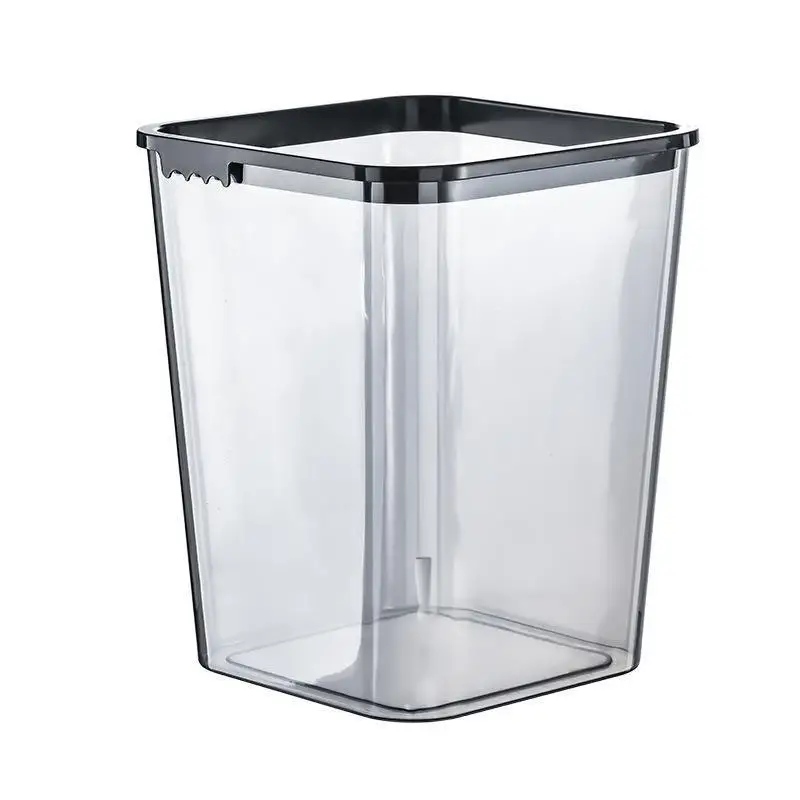 Transparent Square Large Kitchen Household Trash Can Pressure Ring Living Room Office High Value