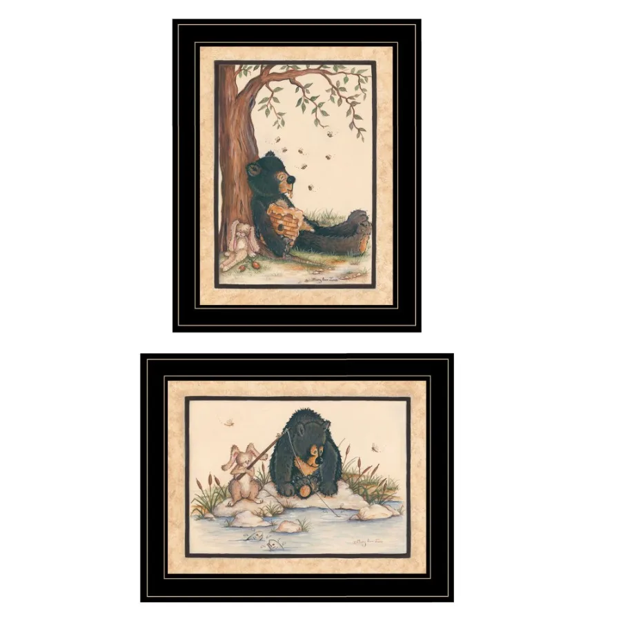 

Gone Fishing 2Piece Vignette by Mary June Black Frame