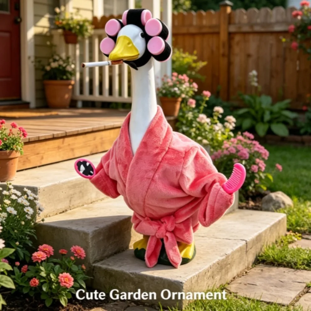 Porch Goose Bag Landlady Pajamas Large Goose Bathrobe Garden Quirky Goose Costume Women Dress Up Accessories Set Exclude Goose