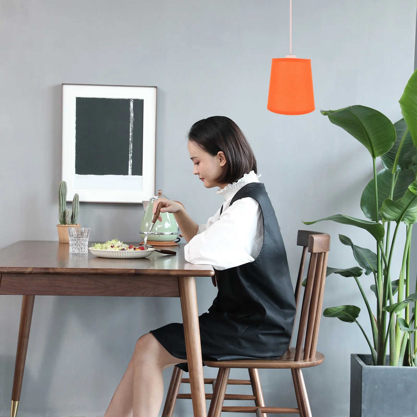 

Cloth Lampshade 10x13x13 ange Hanging Lamp Cover Bedroom Living Room Pendant Light Shades Simple Decorative Household