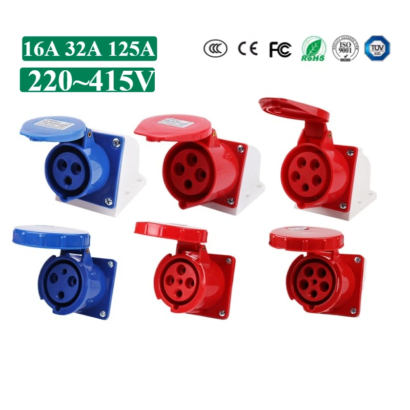 

Промышленная вилка и розетка FUNAYA IP44/IP67, водонепроницаемый 3, 4, 5-контактный электрический разъем для промышленного 3750 Вт, 16-125 А, 45-380 В
