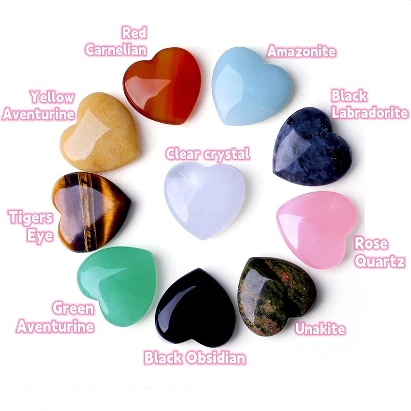 31pcs srdce přírodní broušené sklo kameny leštěný láska gemstones magická meditace vyřezávaný kámen reiki energie gáže DIY ozdoba