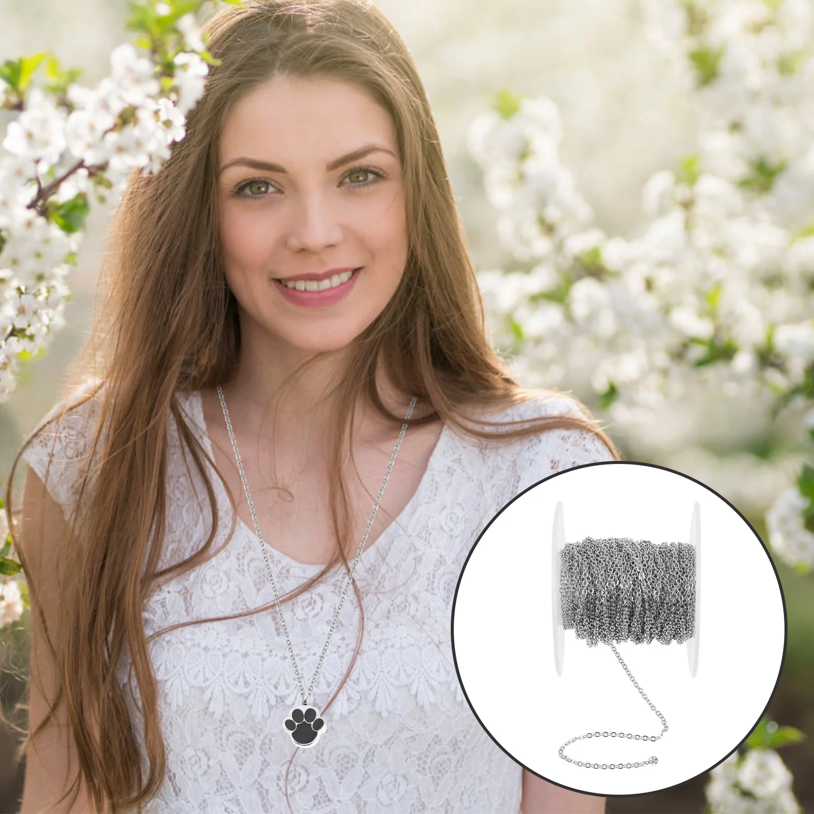 

1 Roll Stainless Steel O-Ring Chain DIY Jewelry Making Supply for Handmade Necklace Bracelet Chain Craft Decor Strong Glossy