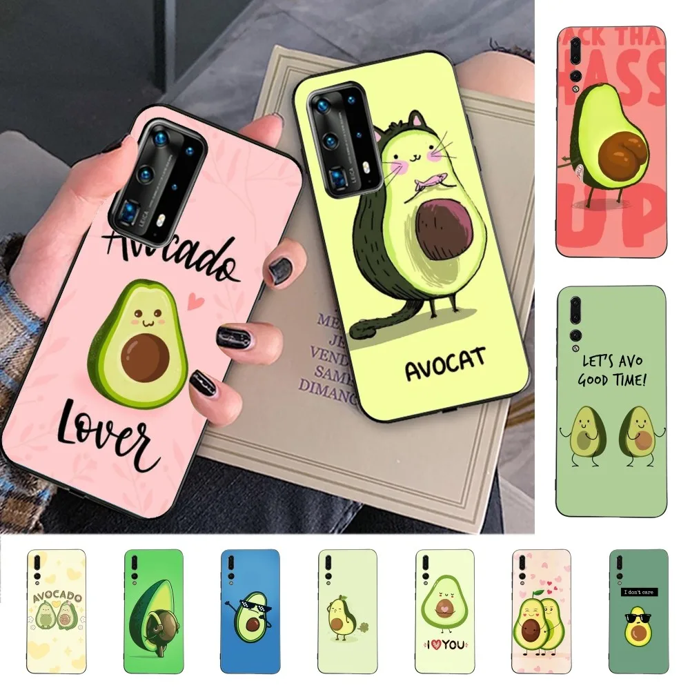 Cute Cartoon Avocado Food Phone Case For Huawei P 8 9 10 20 30 40 50 Pro Lite Psmart Honor 10 lite 70 Mate 20lite