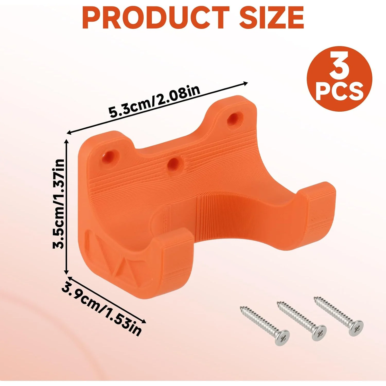 Art Tool Hanger 35mm Diameter Broom/Shovel/Rake Tool Hooks, Storage Wall-Mounted Rack with Screw Fixing, Durable Plasti