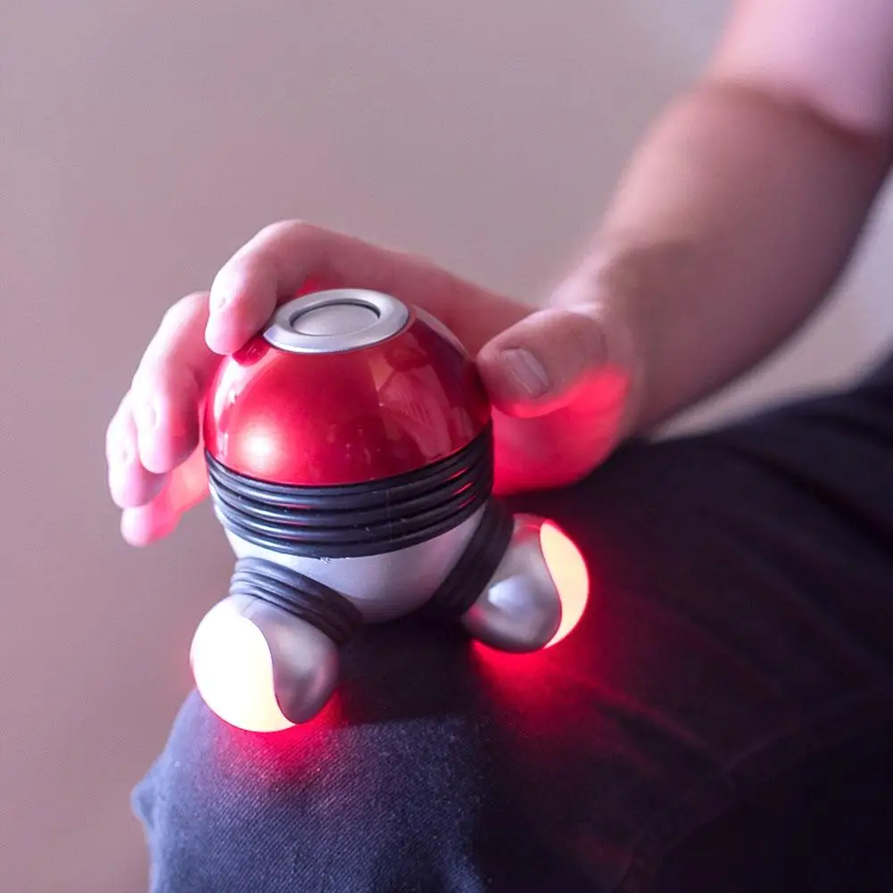 Portable Hand Held Vibrating Massager with LED Light Head Neck Legs Pain Relief Tool Easy to Use Compact Design
